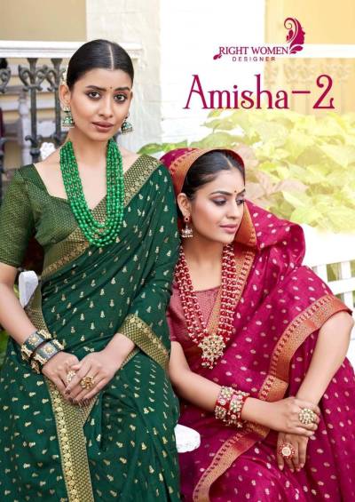 AMISHA VOL-2 BY RIGHT WOMEN DESIGNER PRINTED SAREE WHOLESALERS IN INDIA